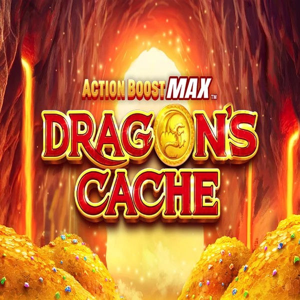 Official Slots logo: Action Boost Max Dragon's Cache by SpinPlay Games at Oranje Palace Casino