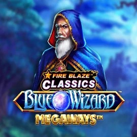 Fire Blaze Blue Wizard Megaways logo by Rarestone Gaming at Oranje Palace CasinoFire Blaze Blue Wizard Megaways